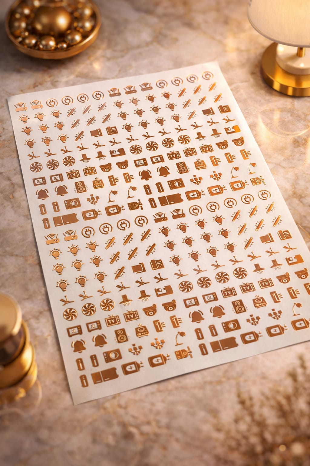 ✨ ملصقات مفاتيح معدنية فاخرة باللون الذهبي الوردي ✨