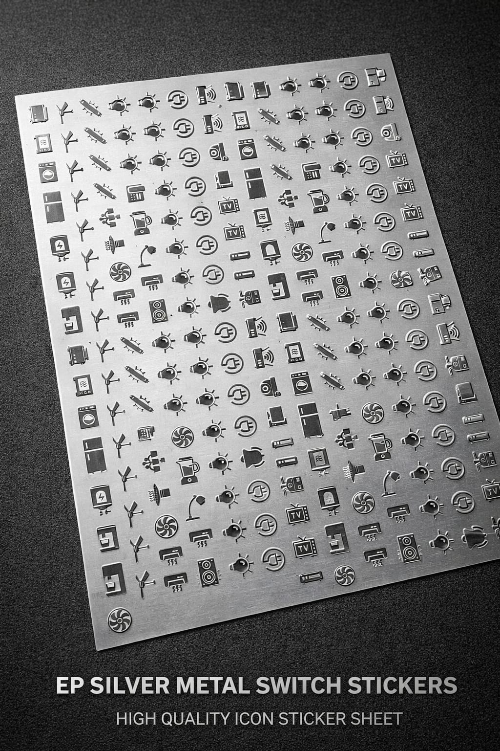 ✨L'autocollant interrupteur en métal argenté est un autocollant icône métallique de qualité supérieure✨